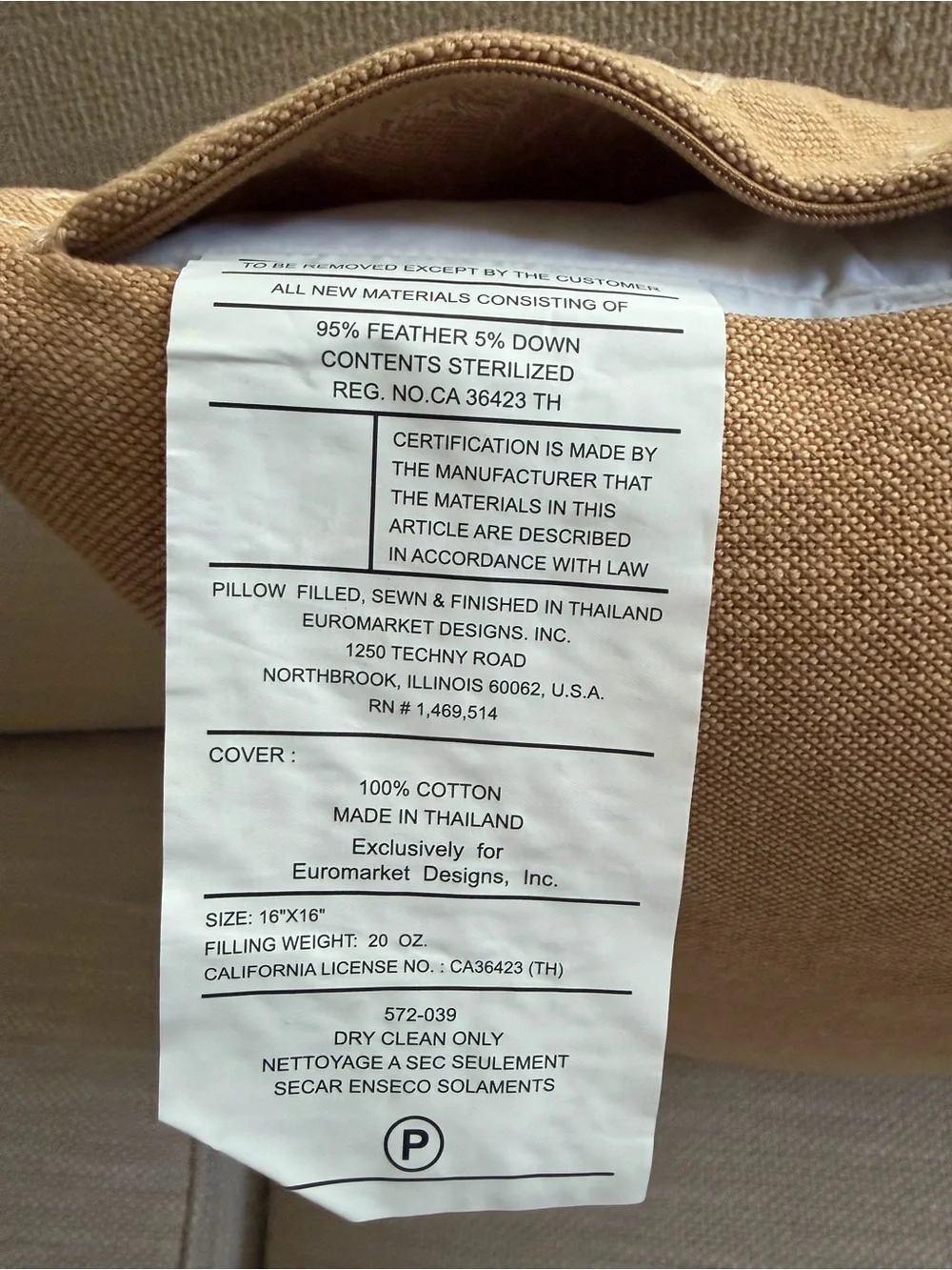 Pair Crate & Barrel Cotton Seychelles Throw Pillows Feather Insert